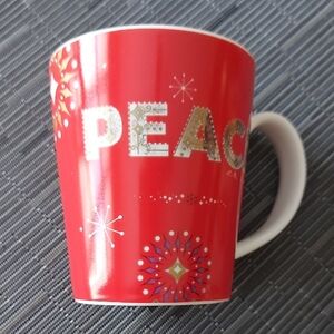 Starbucks Holiday Mug with Red and Gold Accents